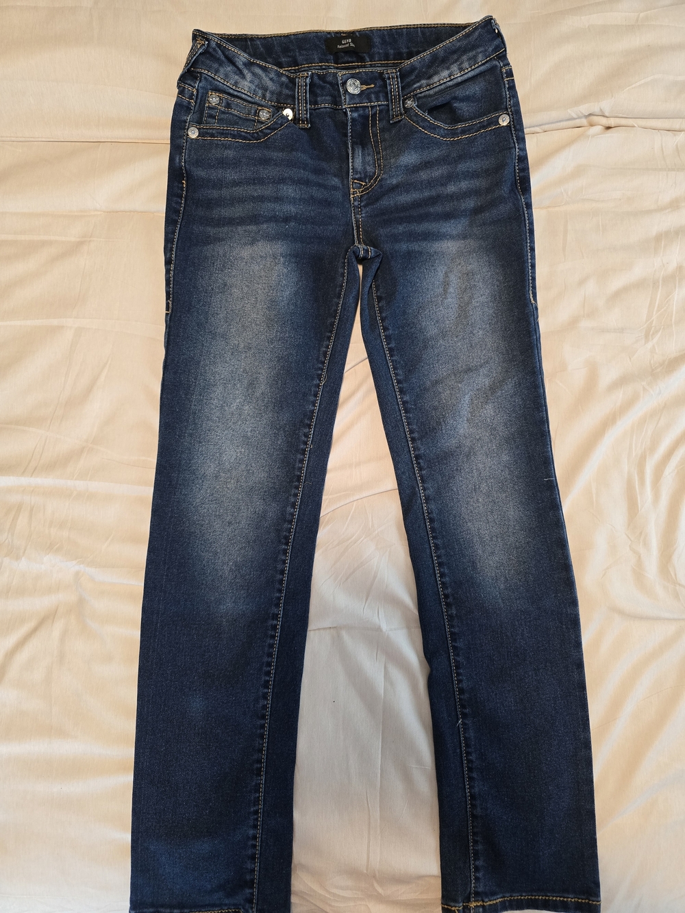 True Religion Med Wash Geno Jeans - Skater Grunge Trending Adj Waist Kids 12 EUC